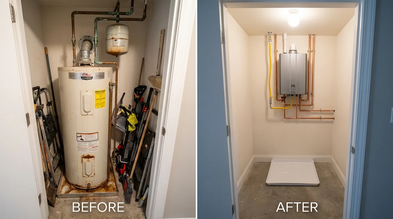 Tank water heater versus wall-mounted tankless unit comparison for Coamo, PR homeowners
